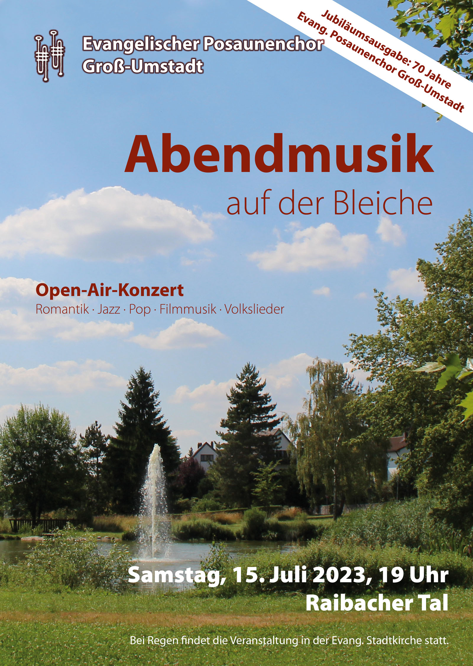 Plakat: Abendmusik auf der Bleiche (15.07.2023)